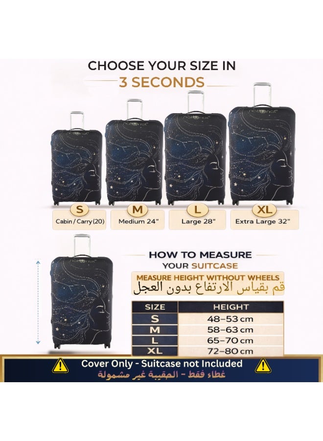 natOnat Travel Luggage Cover Protector - Suitcase Cover - Stretchy, Washable Spandex & Polyester - Protects Against Dirt & Scratches - Lunara Design - Fits 65-70 CM Height (Large) - Image 2